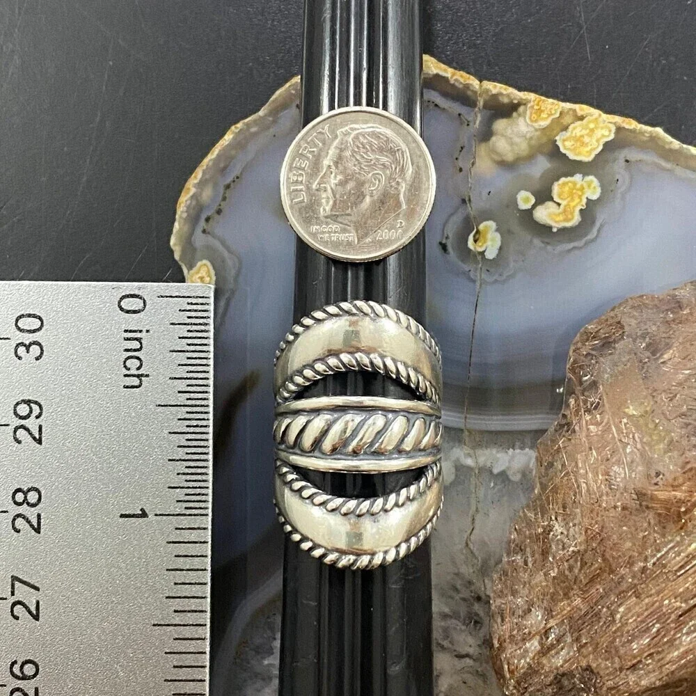 Carolyn Pollack Vintage Sterling Silver Decorated Ropes & Bands Ring For Women